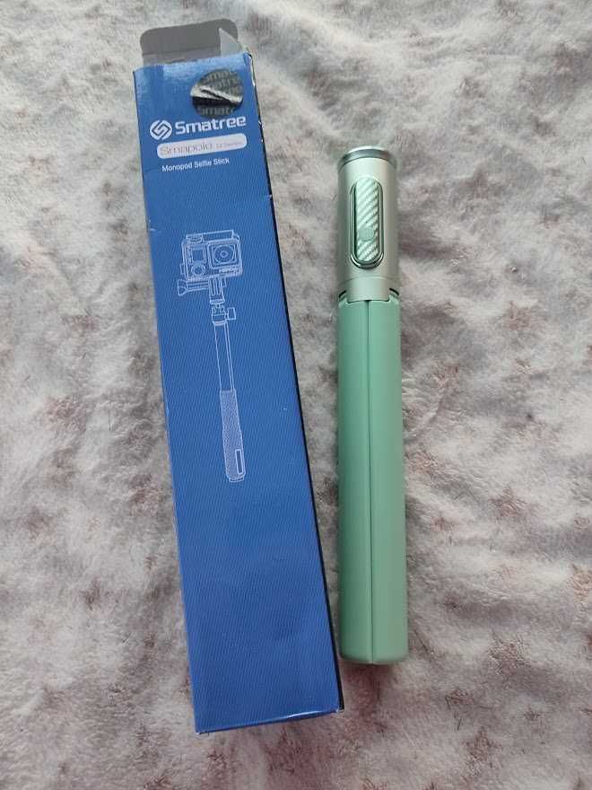 Selfie stick z statywem z bezprzewodowym sterowaniem Zielony