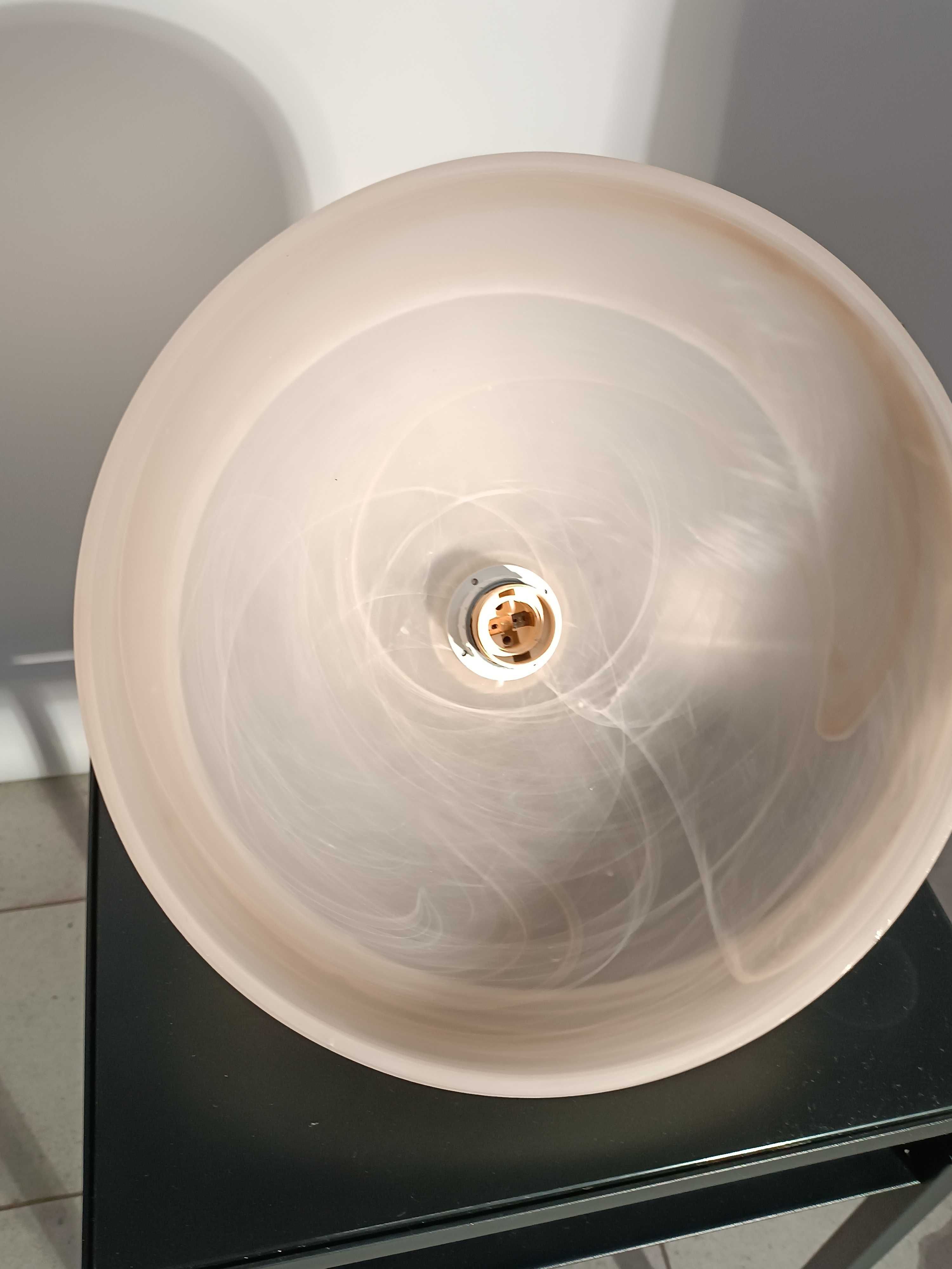 Lampa sufitowa żyrandol vintage szkło alabaster beż chrom