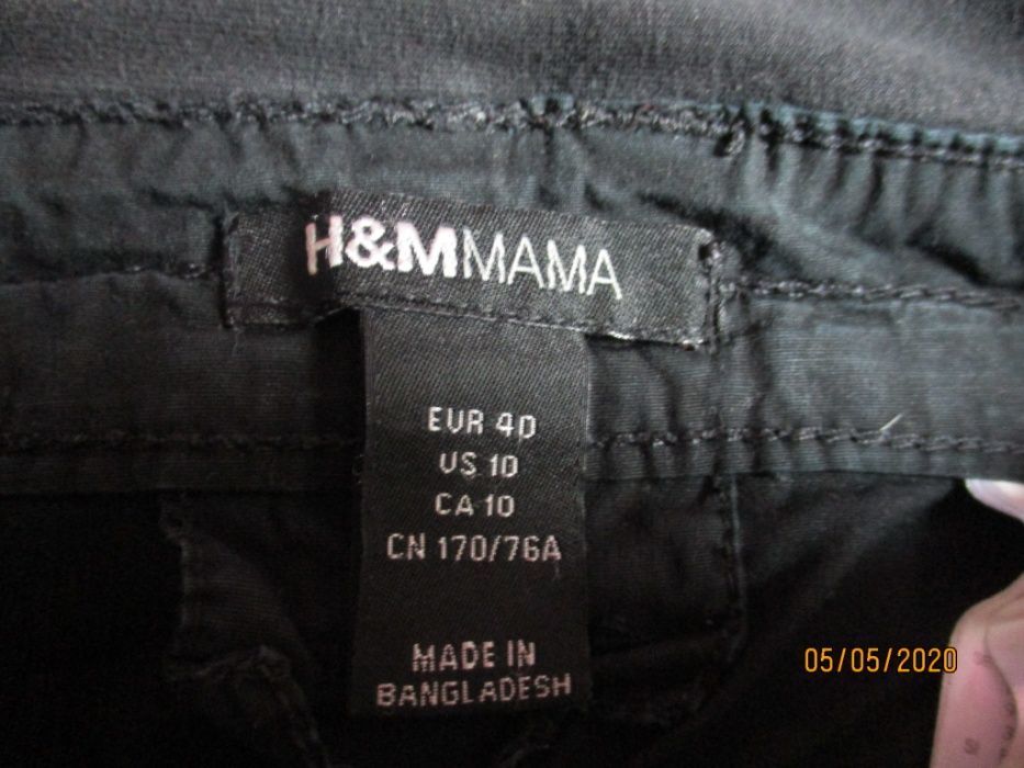 Spodnie ciążowe na lato H&M, czarne, L