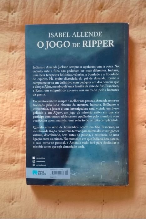 Livro Isabel Allende o jogo de ripper