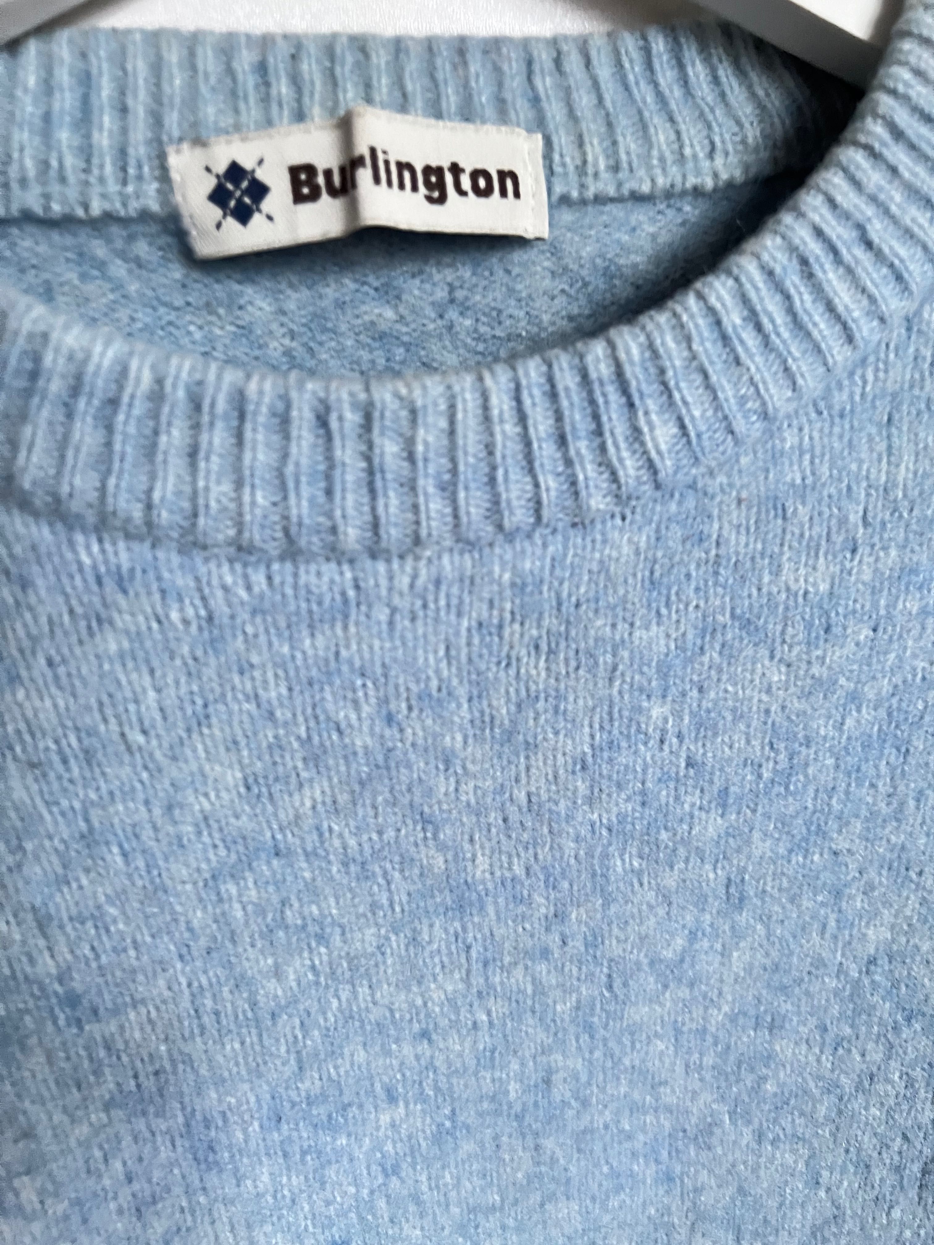 Базовый голубой шерстяной свитер burlington s