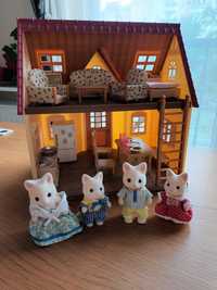 Sylvanian domek i rodzina kotów