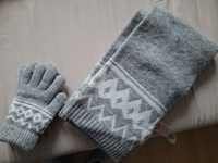 Komplet rękawiczki z szalikiem