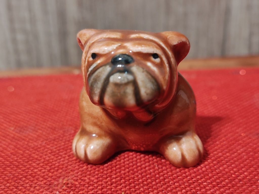 Figurka kolekcjonerska buldog, PRL, Kuka Wojciech Rydz