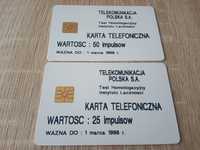 Karty telefoniczne próbne 82P i 83P