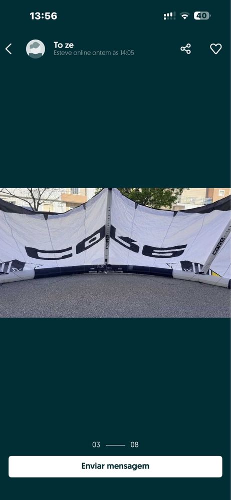 Kitesurf core XR6 12 m Com Barra Pro 2