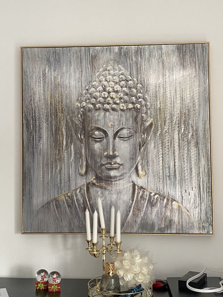 Quadro shivas cinza e dourado