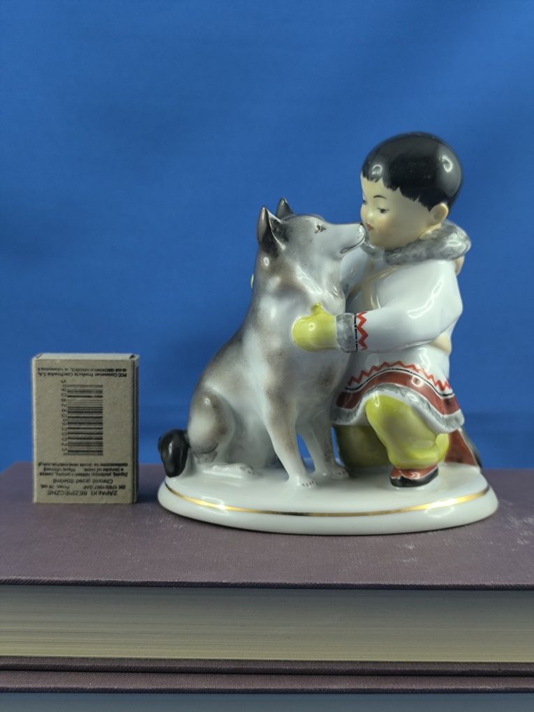 Inuita ( Eskimos) z psem Łomonosow.
