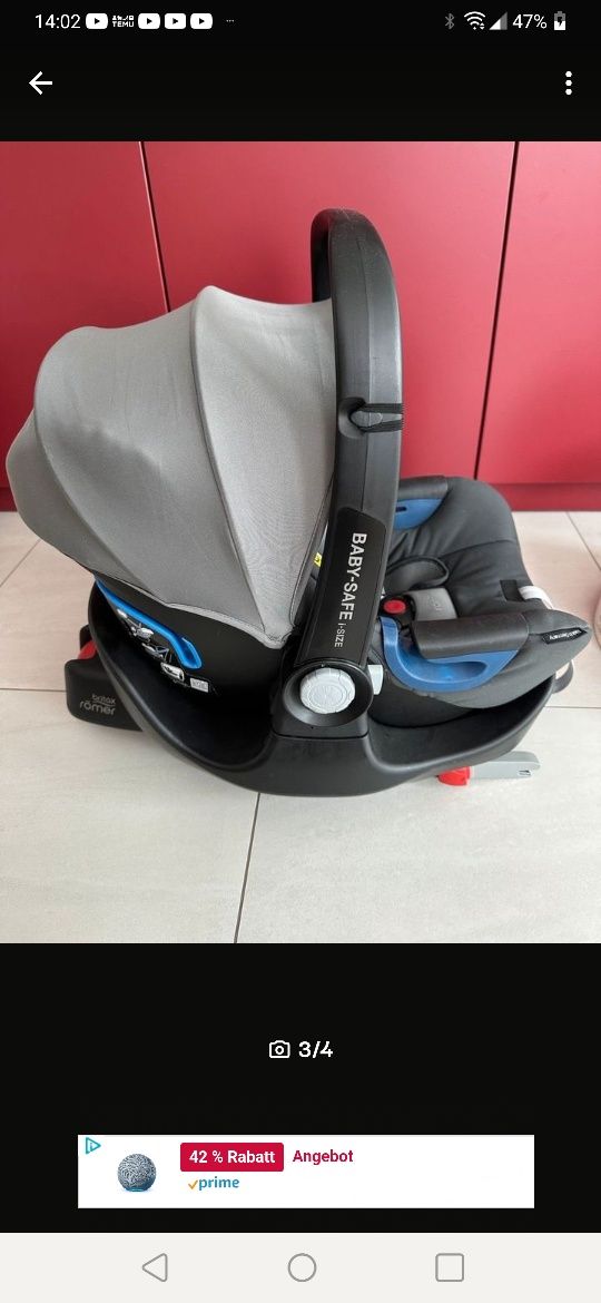 Fotelik Baby Safe 2 i size z bazą FLEX Isofix.