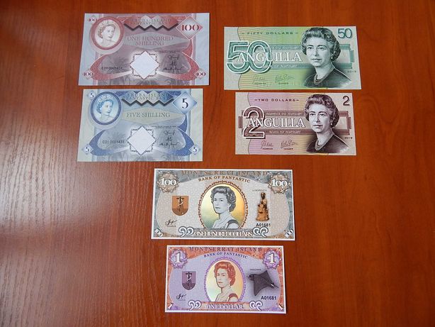 Подборка сувенирних банкнот разных экзотических стран 6 шт.