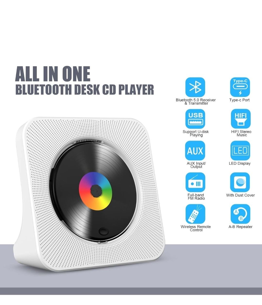 Odtwarzacz CD z bluetooth z radiem czarny