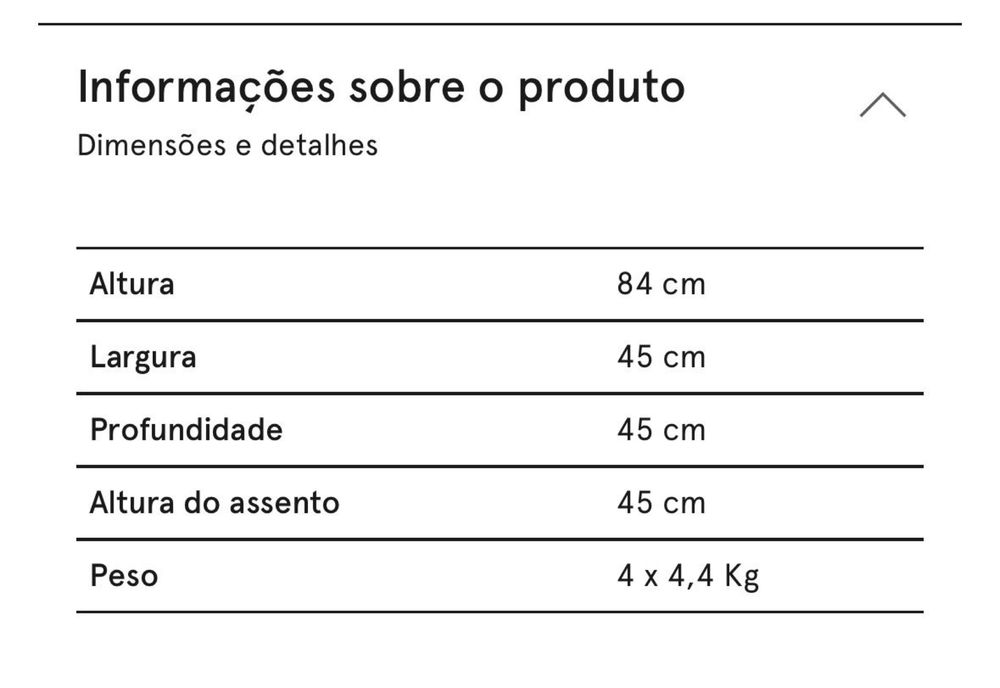 Cadeiras novas metálicas