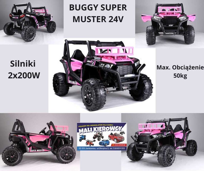 Buggy Super MUSTER 24V na akumulator dla dzieci Odbiór Wysyłka