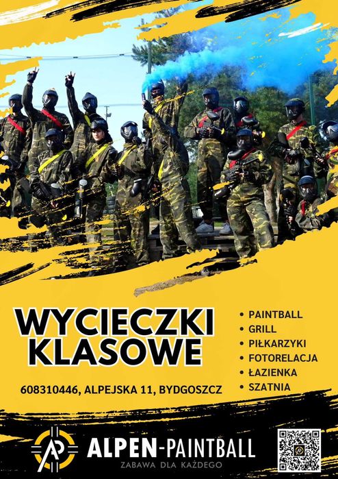 PAINTBALL wypady wycieczki klasowe szkolne grill domki integracja