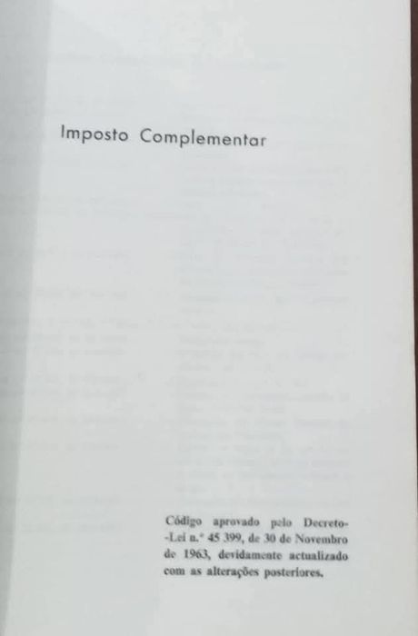 Código do Imposto Complementar