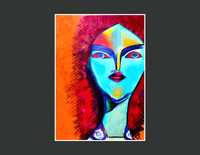 Plakat PREMIUM  kobieta artystyczna kreska do salonu - 30x40cm