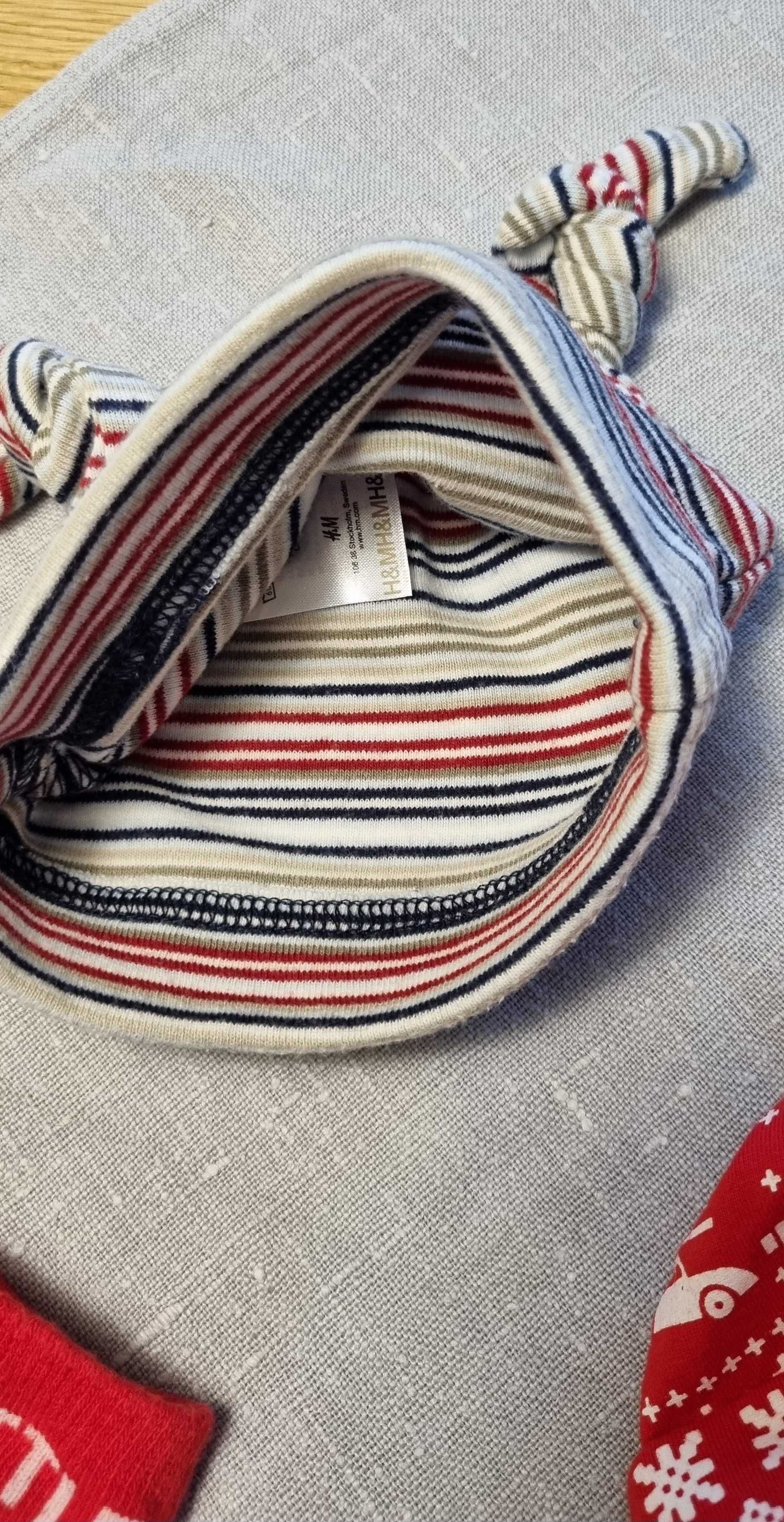 Zestaw H&M Czapka 2x + skarpety 3pary Czapka świąteczna czerwona