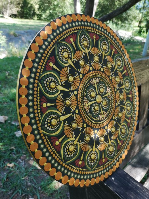 Em Pré-encomenda Portes Incluídos Mandala 40 cms Pintada à Mão