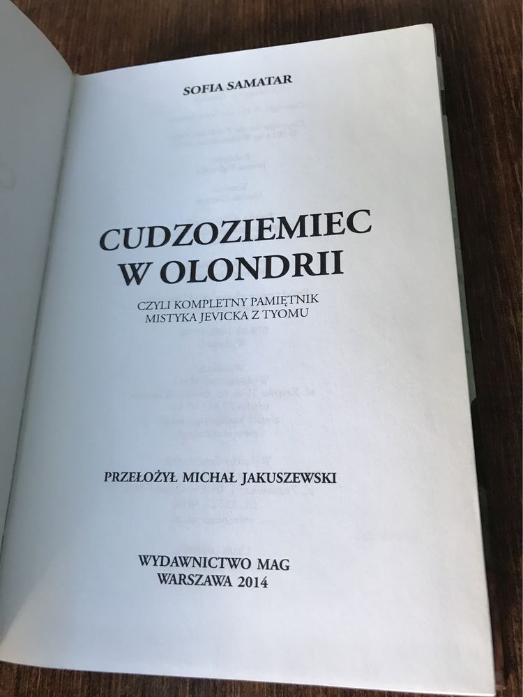 Książka Cudzoziemiec z Olondrii Uczta Wyobraźni