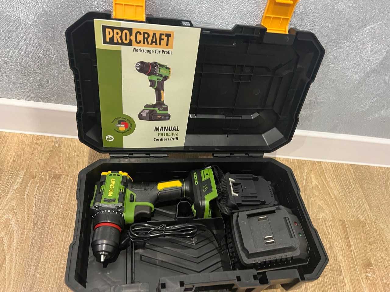 Шуруповерт акумуляторний безщітковий Procraft на 45Нм