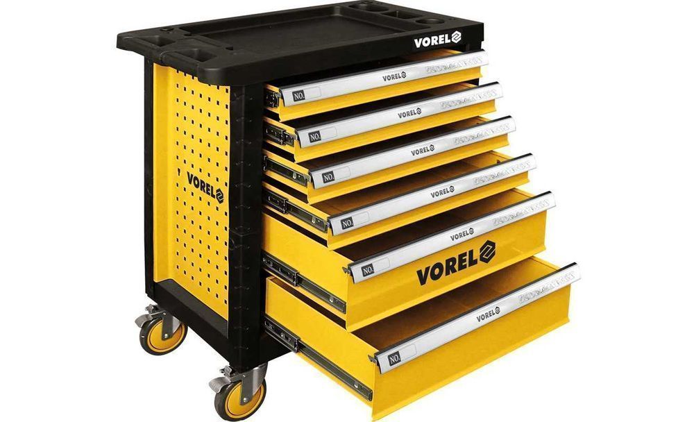 MOCNA i FUNKCJONALNA Szafka serwisowa Vorel żółto-czarna NOWA FV