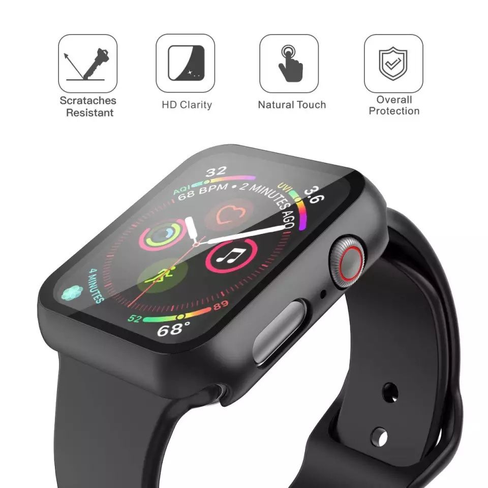 Vidro + Capa P/ Apple Watch - 38 / 40 / 41 / 42 / 44 / 45 / 49mm