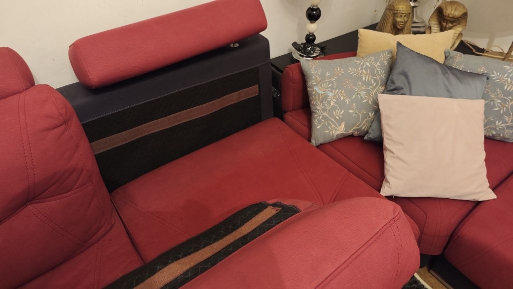 Sofá Pele C/Chaise Longue Grande 8/10 Lugares