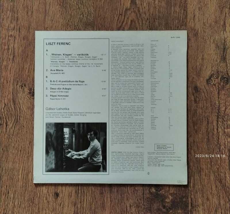 Gabor Lehotka - Liszt, Organ Works Lp