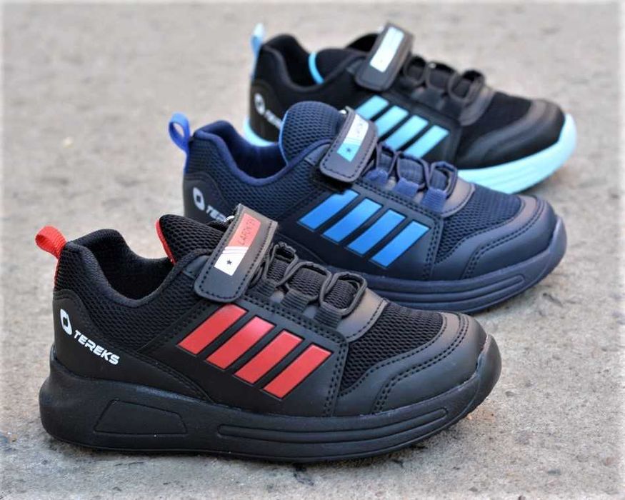 Тканевые детские кроссовки Lafonten black черные синие р31-33