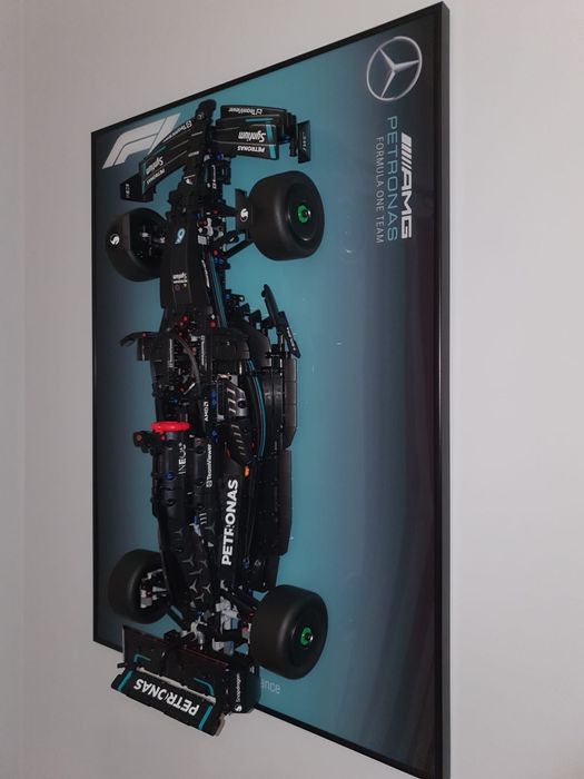 Vendo quadro para lego f1 mercedes amg moldura madeira