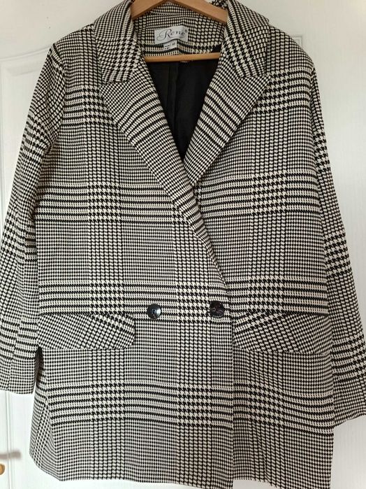 Lekki płasz damski, marynarka kratka Rene 40