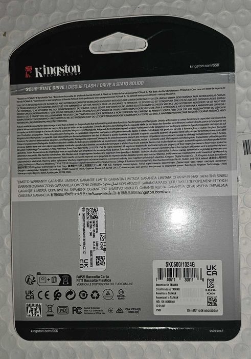 SSD диск Kingston KC600 1TB 2.5" SATAIII 3D NAND TLC