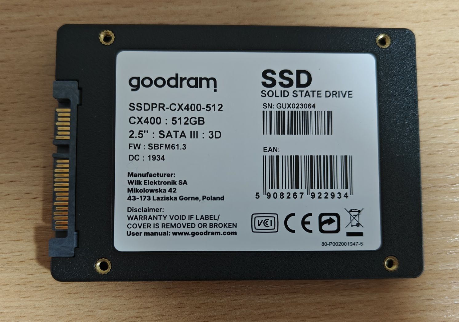 Goodram SSD CX400/512/GB