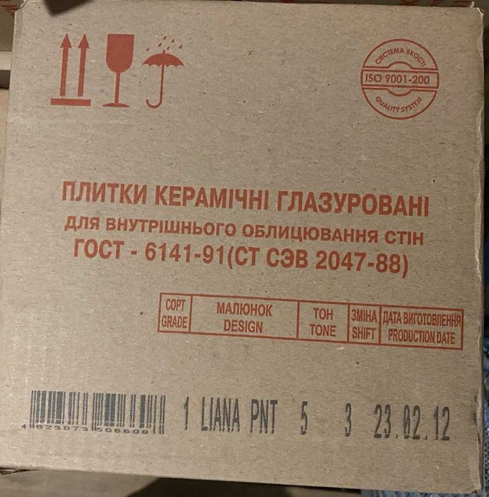 Плитка керамічна глазурована 300х200х7мм