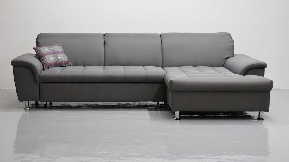 TIX Narożnik funkcja spania szara tkanina kanapa rogówka sofa oparcie