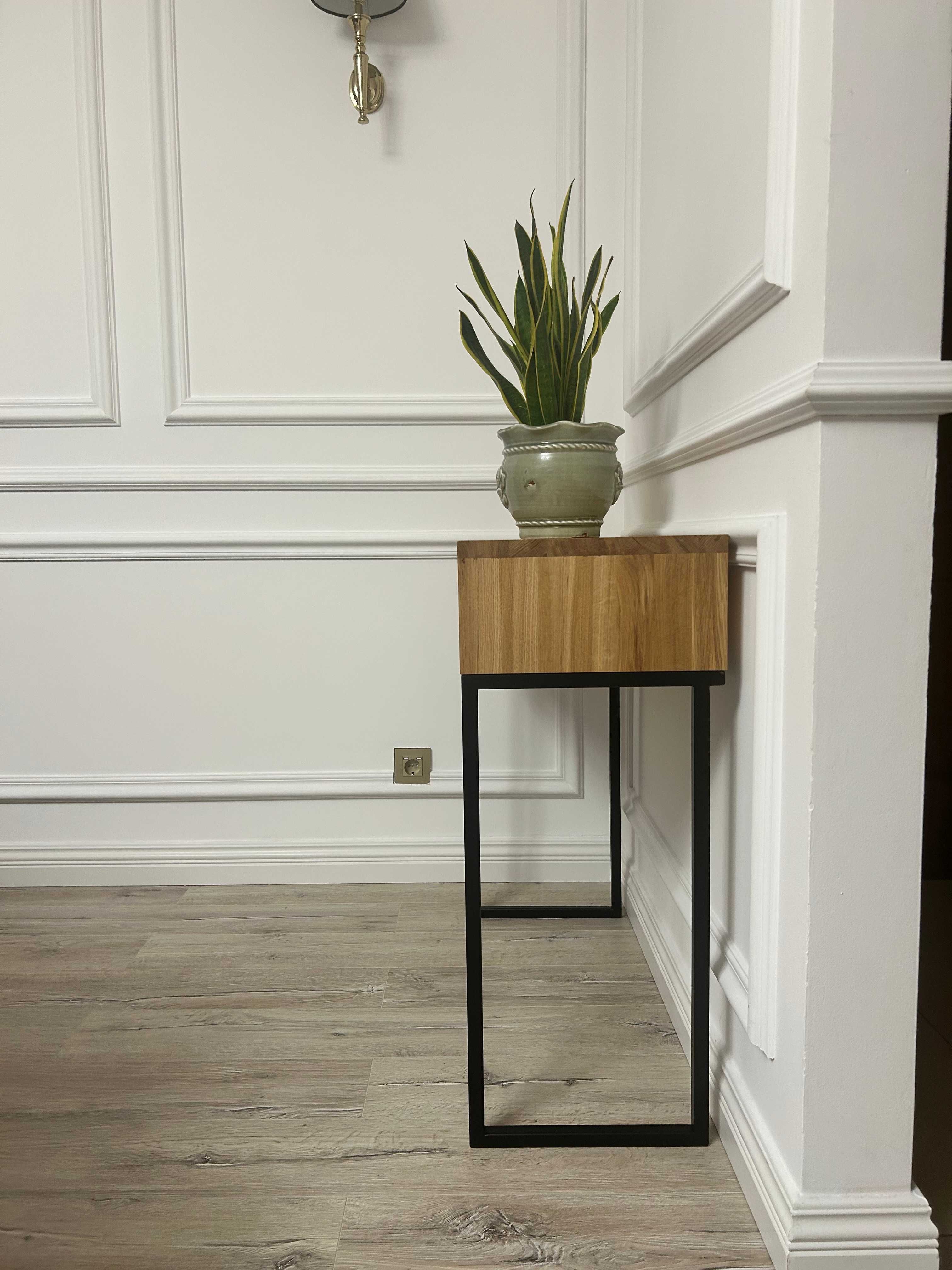 Konsola dębowa loft od ręki