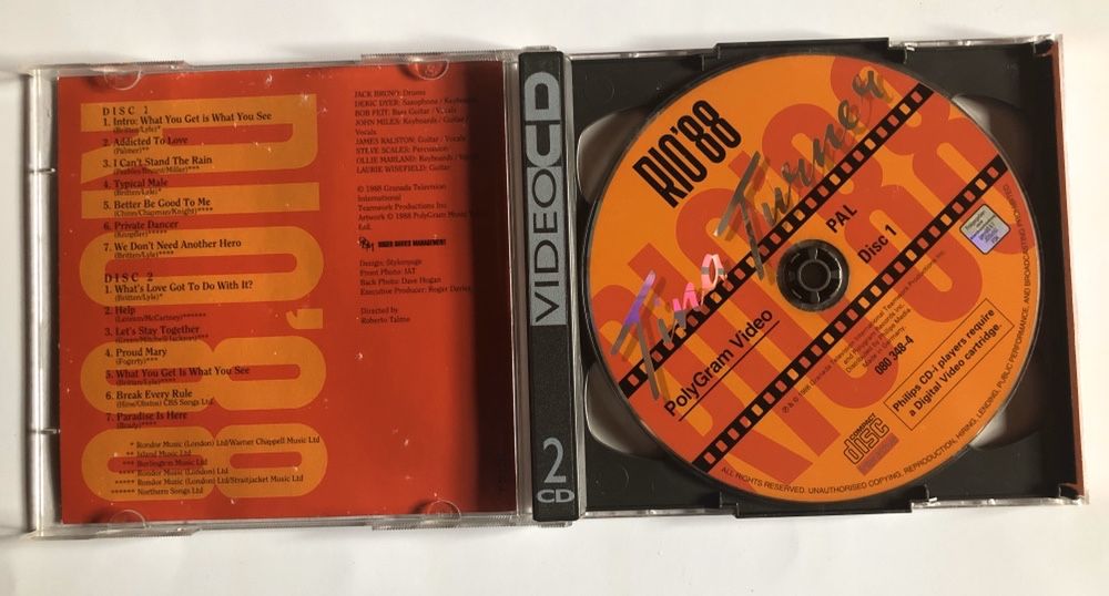 Vídeo CD duplo Tina Turner Live in RIO88