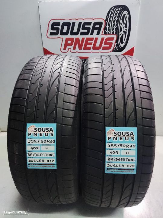 2 pneus semi novos 255-50r20 bridgestone - oferta dos portes