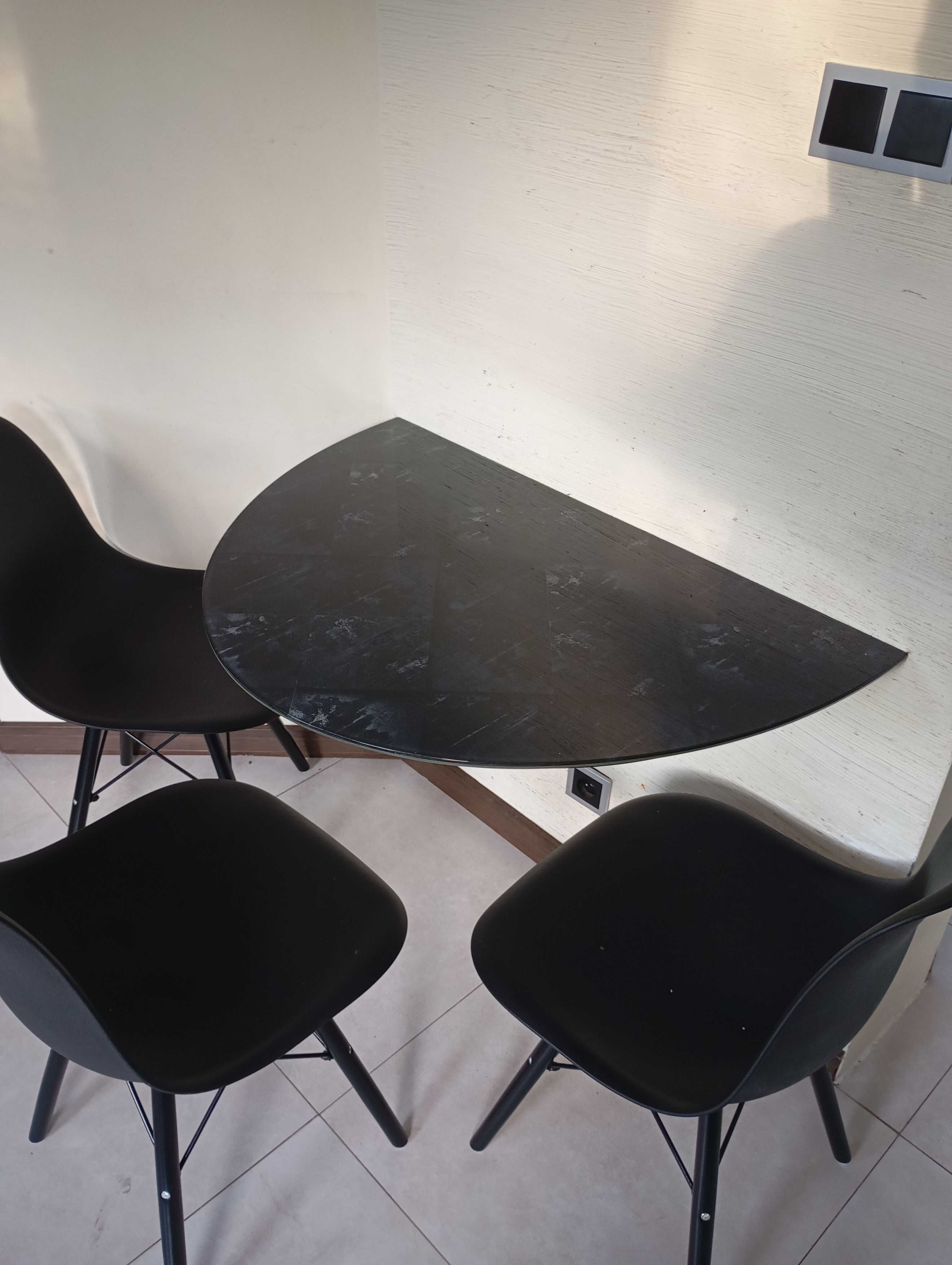 Stolik kawowy stół do kuchni przedpokoju z grafiką szkło