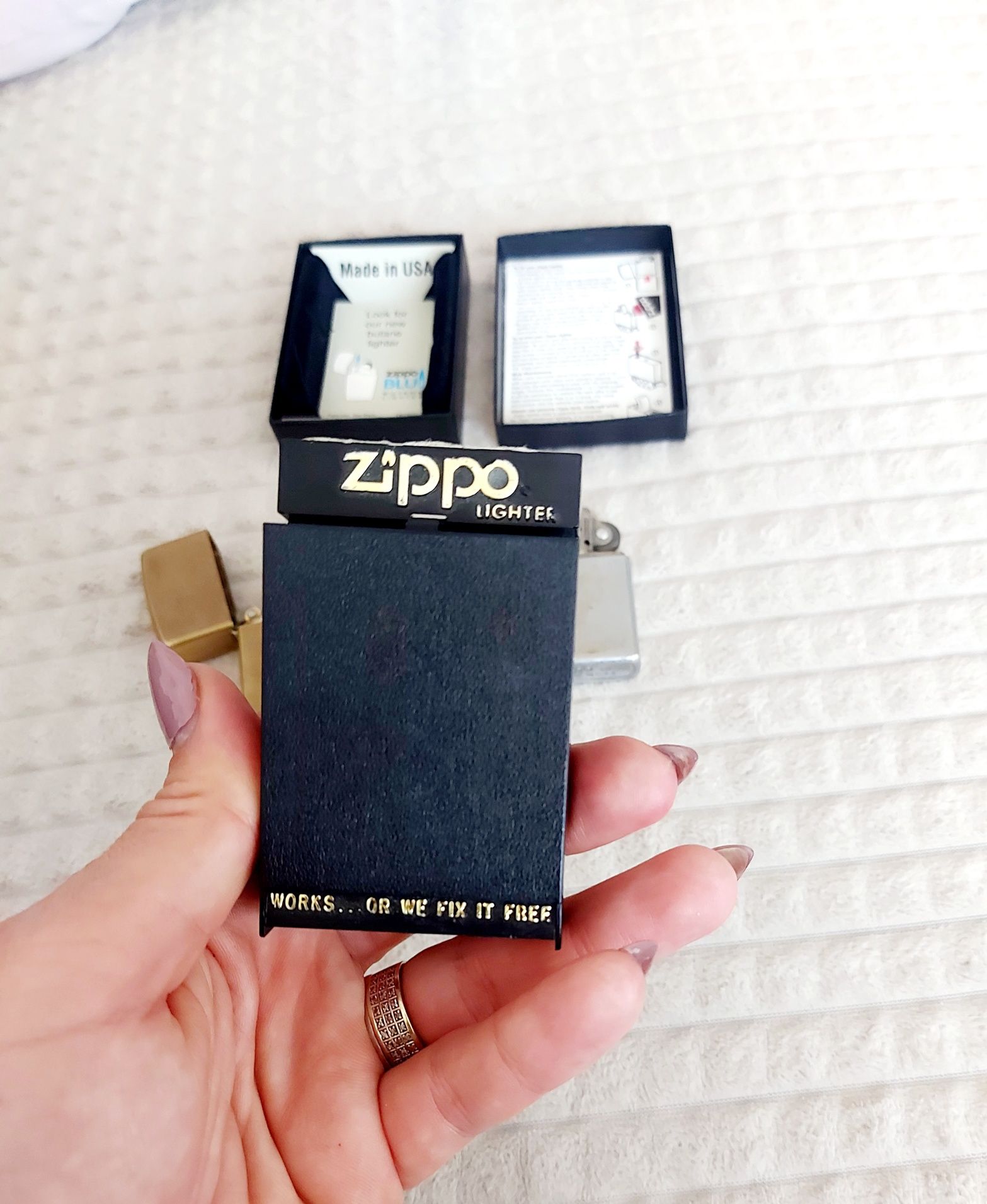 Zapalniczki kolekcjonerskie Zippo 3 sztuki made in USA  w pudelku