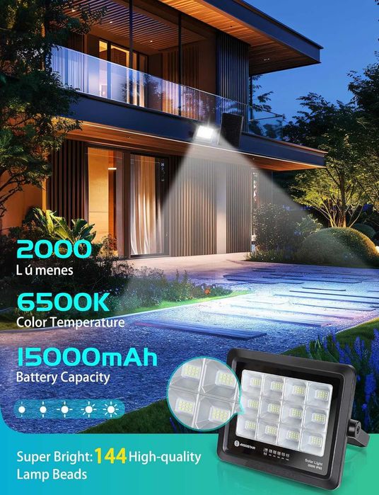 Holofote Projetor Luz Led Solar 200W a prova de agua IP65