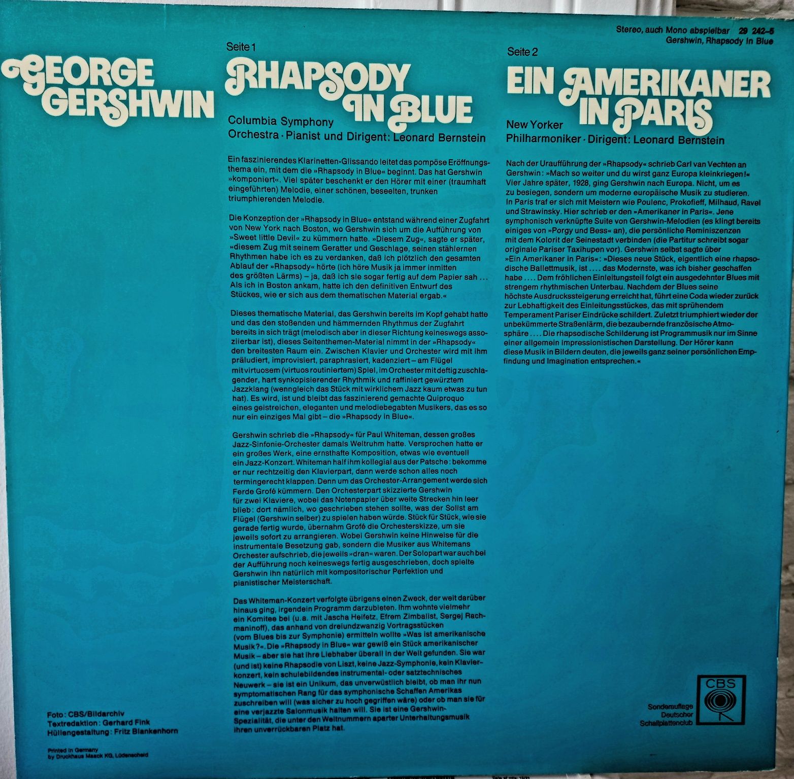 George Gershwin Rhapsody in blue LP winyl