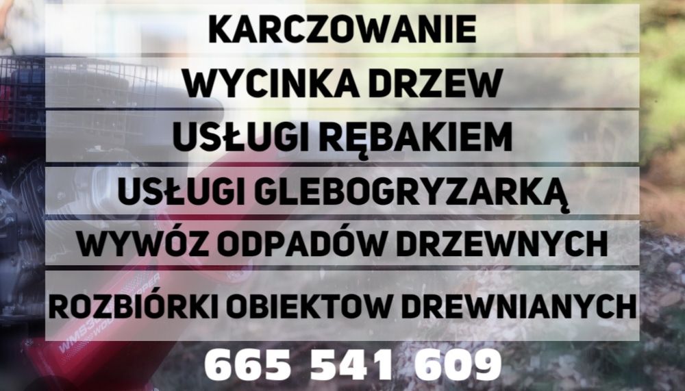 Karczowanie, koszenie, rębak, oczyszczanie działek