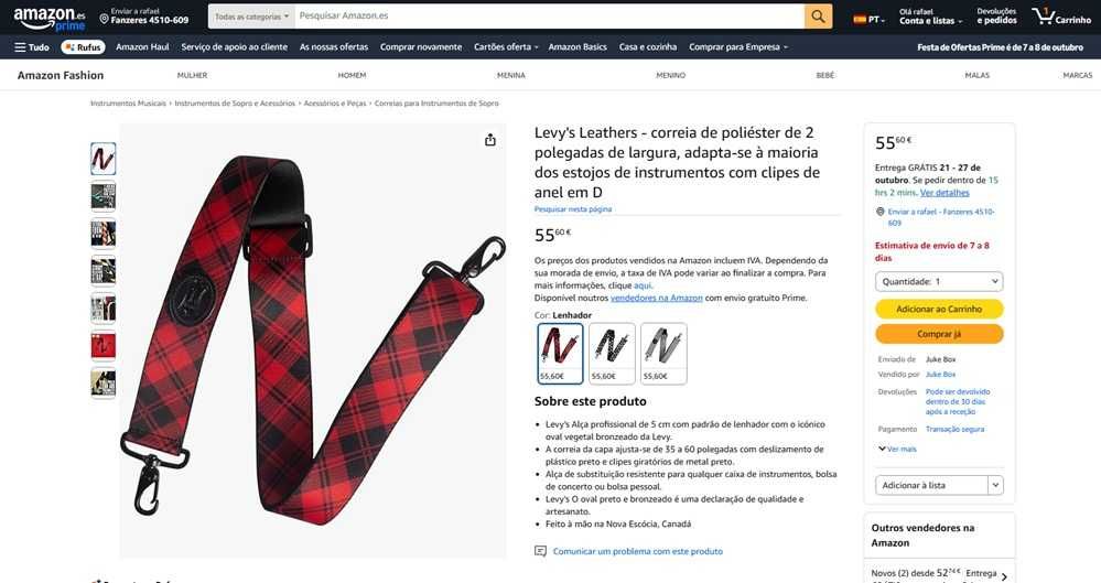 Levy's leathers correia para estojos (321)