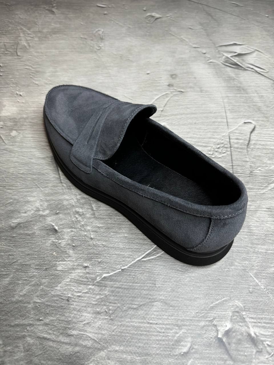 Лоферы Замшевые мужские серые LORO PIANA Grey! Натуральная Замша! ХИТ!