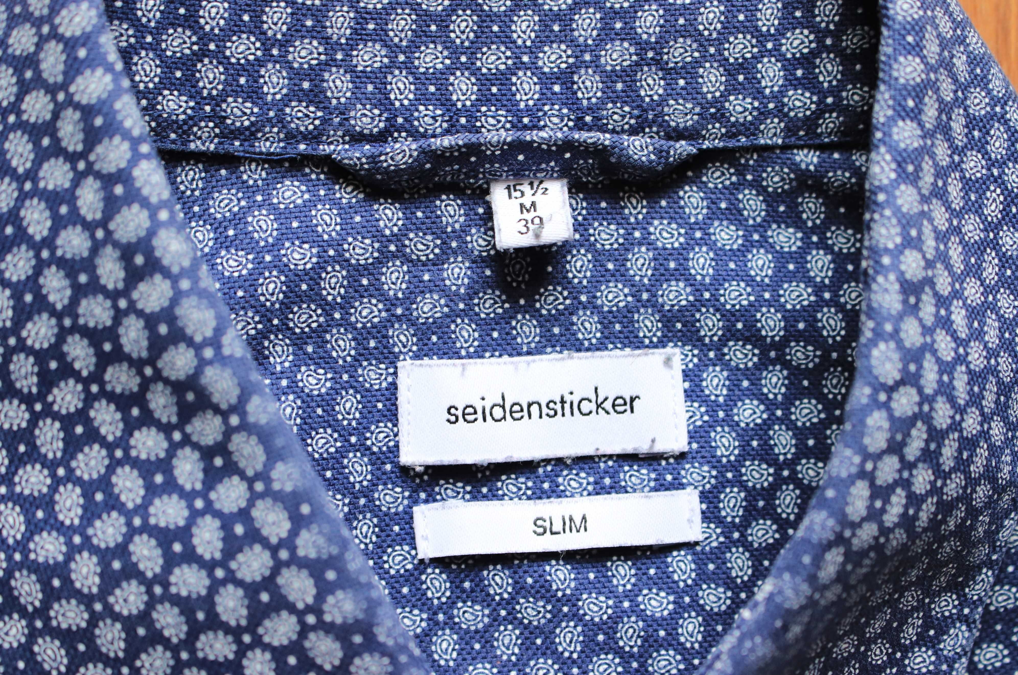 Koszula Seidensticker wzór męska slim Fit r. 39 bawełniana długi rękaw