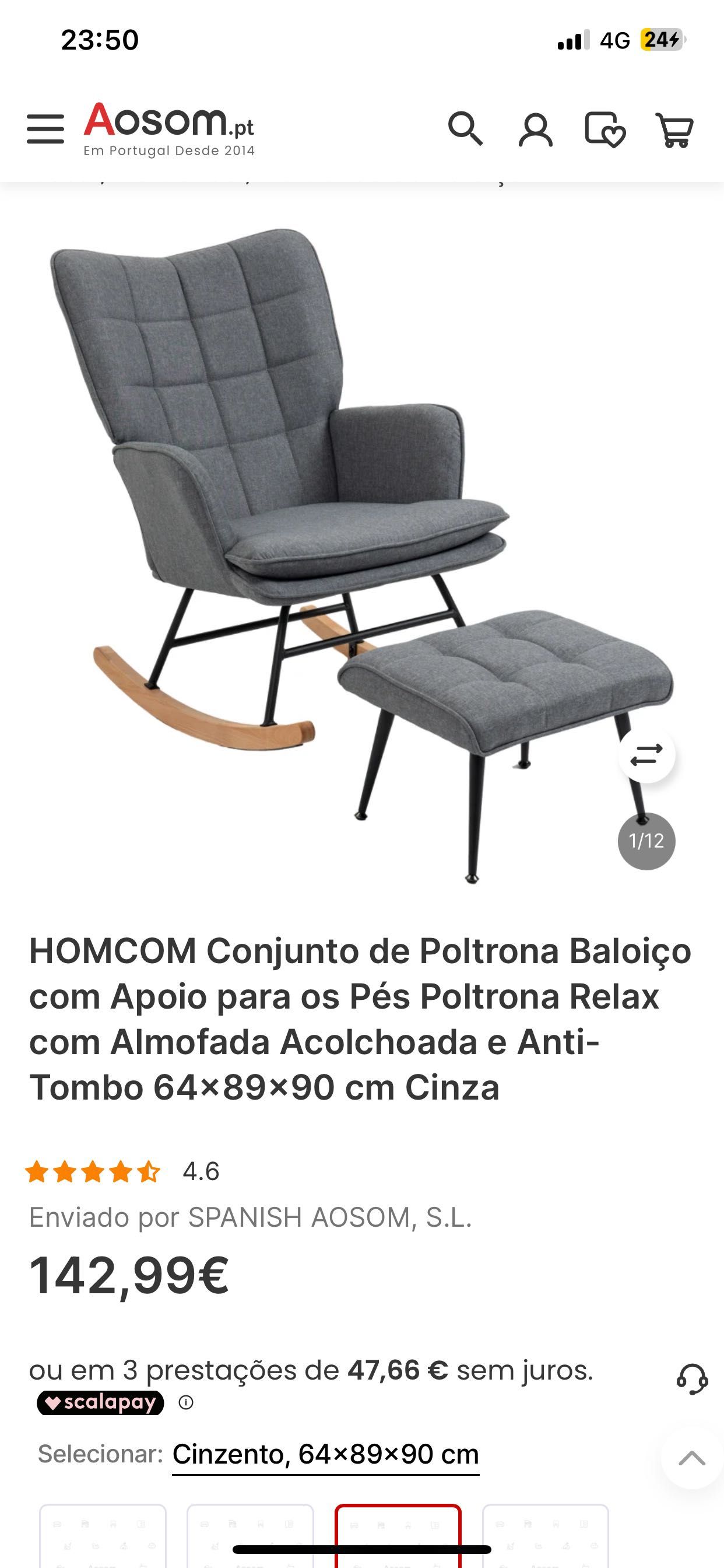 Conjunto de Poltrona com Apoio para os Pés