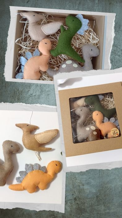 Dinozaury z filcu, zestaw 4 szt.