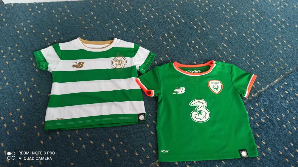 Koszulki piłkarskie Celtic i Irlandia. Hologram.