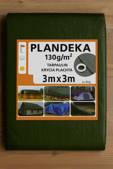 PLANDEKA 3x3m 130 g WODOODPORNA MROZOODPORNA płachta ochronna brezent
